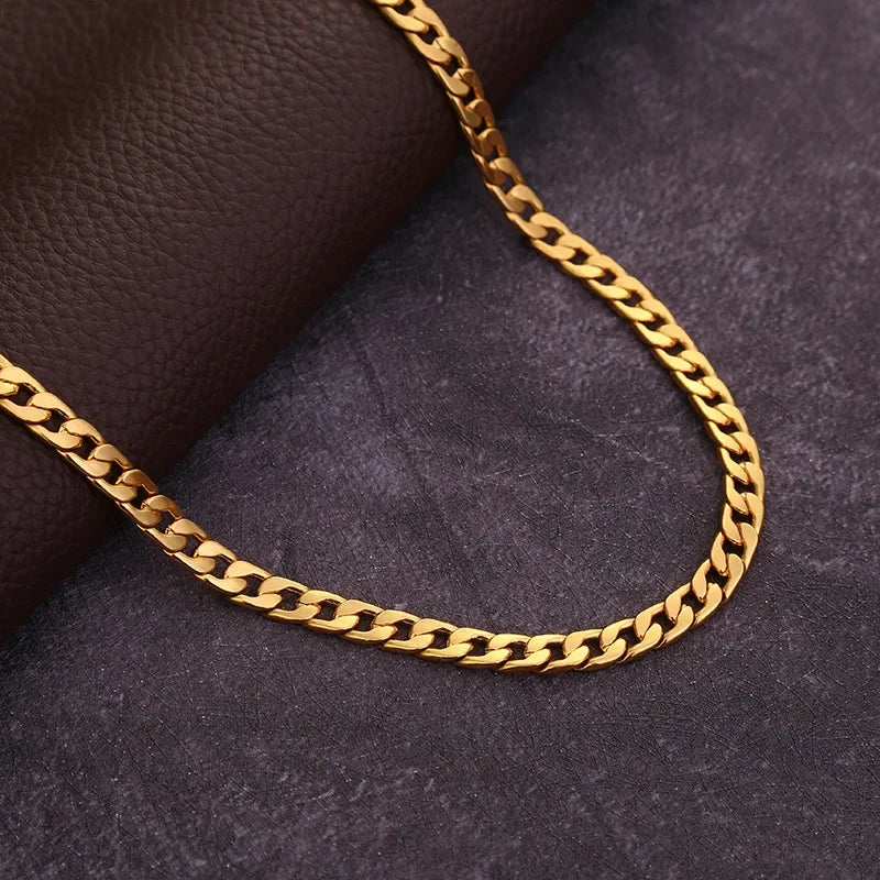 18K Gold Plated Sideways Snake Chain Necklace - Hip Hop Fashion