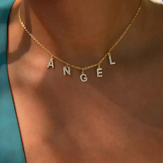 Customizable Stainless Steel Letter Name Necklace - Personalized Alphabet Pendant for Women - Unique Initial Statement Piece