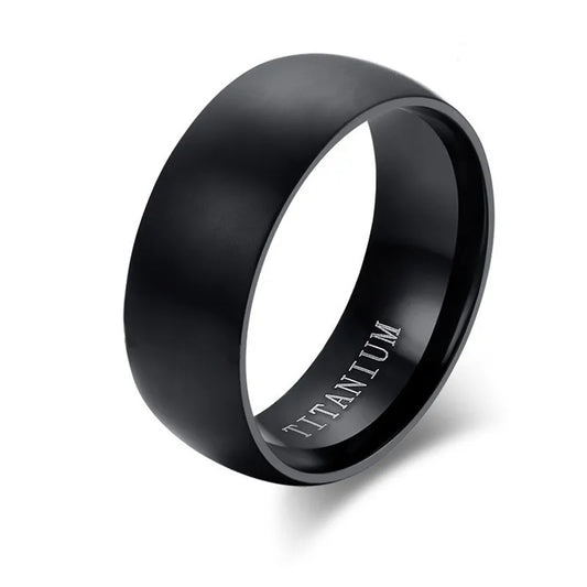 Timeless Vintage Stainless Steel Rings for Men - Classic Black Solid Design, Perfect Wedding Bands and Christmas Jewelry