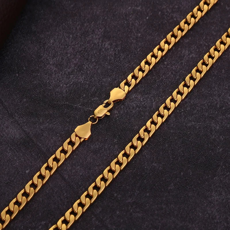 18K Gold Plated Sideways Snake Chain Necklace - Hip Hop Fashion